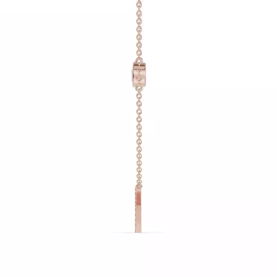 Bezel Diamond Pavé Initial Necklace - K