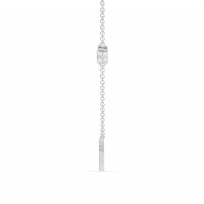 Bezel Lab Diamond Pavé Initial Necklace - K