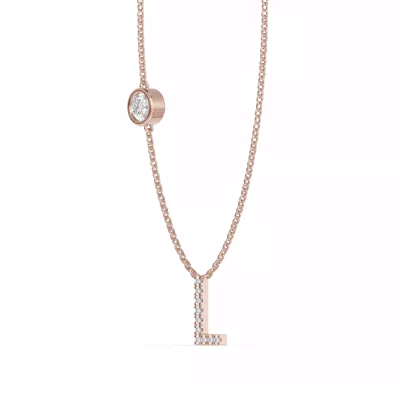Bezel Diamond Pavé Initial Necklace - L
