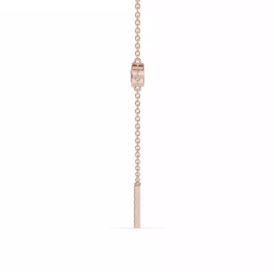 Bezel Diamond Pavé Initial Necklace - M