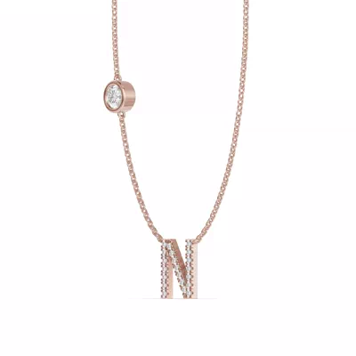 Bezel Lab Diamond Pavé Initial Necklace - N