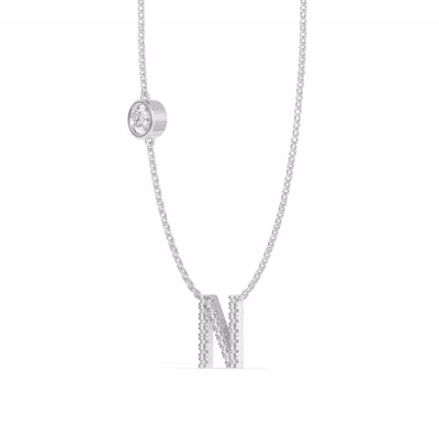 Bezel Diamond Pavé Initial Necklace - N