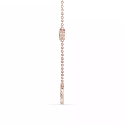 Bezel Diamond Pavé Initial Necklace - O