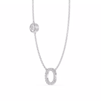 Bezel Lab Diamond Pavé Initial Necklace - O