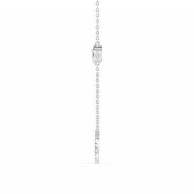 Bezel Diamond Pavé Initial Necklace - O