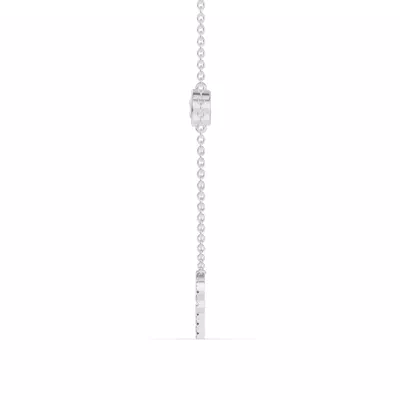 Bezel Lab Diamond Pavé Initial Necklace - P