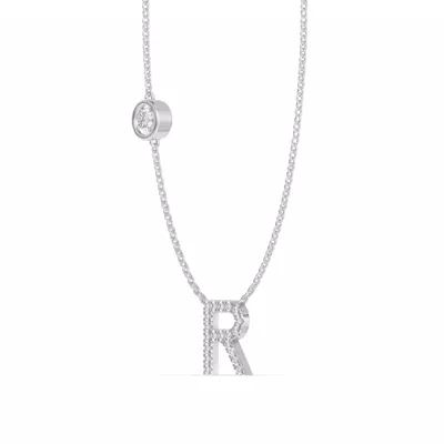 Bezel Lab Diamond Pavé Initial Necklace - R