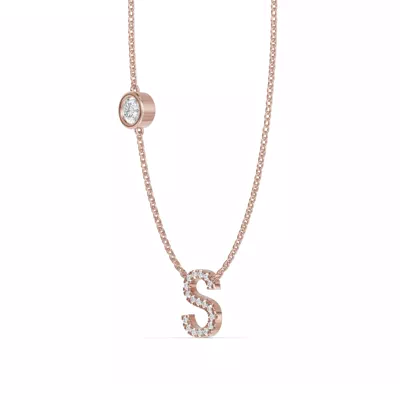 Bezel Lab Diamond Pavé Initial Necklace - S