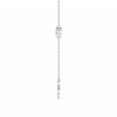 Bezel Lab Diamond Pavé Initial Necklace - S
