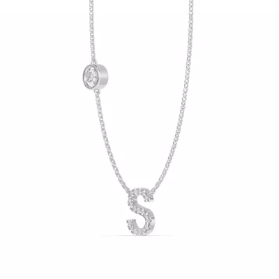 Bezel Diamond Pavé Initial Necklace - S