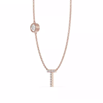 Bezel Diamond Pavé Initial Necklace - T