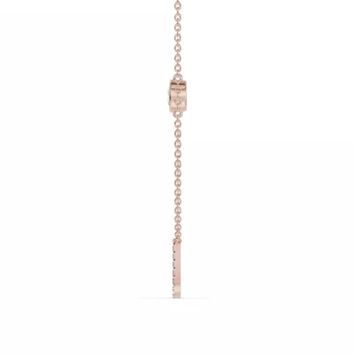 Bezel Lab Diamond Pavé Initial Necklace - U