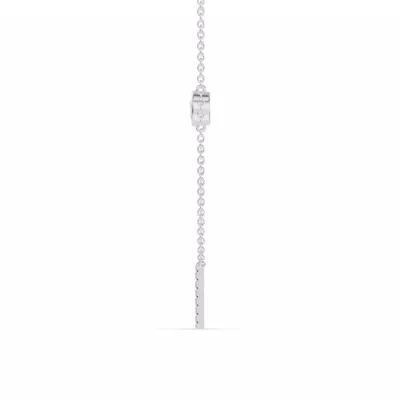Bezel Diamond Pavé Initial Necklace - W