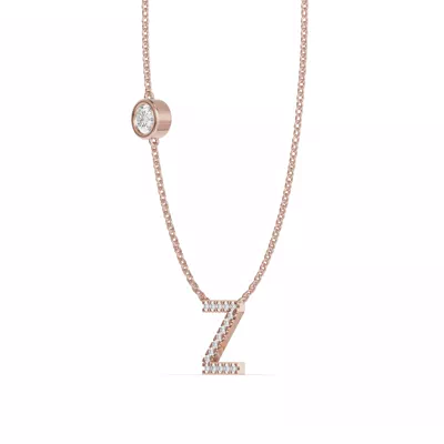 Bezel Diamond Pavé Initial Necklace - Z