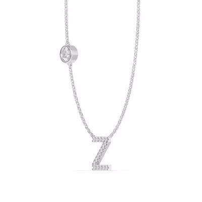 Bezel Diamond Pavé Initial Necklace - Z