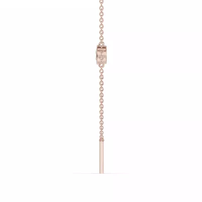 Bezel Diamond Gold Initial Necklace - A