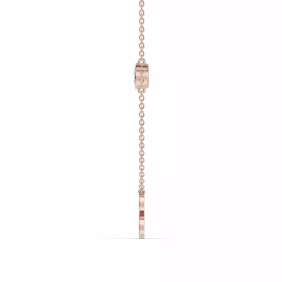 Bezel Diamond Gold Initial Necklace - B