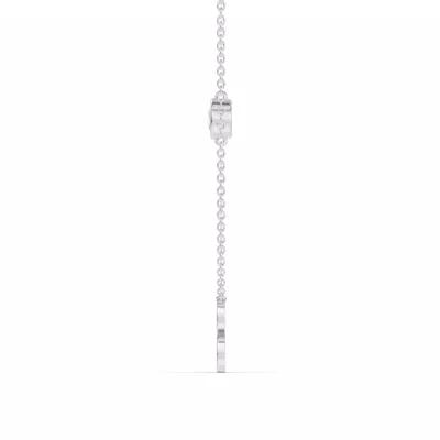 Bezel Diamond Gold Initial Necklace - B