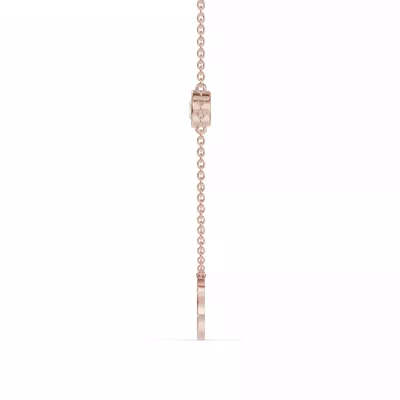 Bezel Lab Diamond Gold Initial Necklace - C