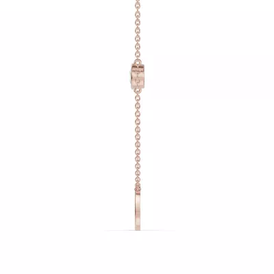 Bezel Diamond Gold Initial Necklace - D