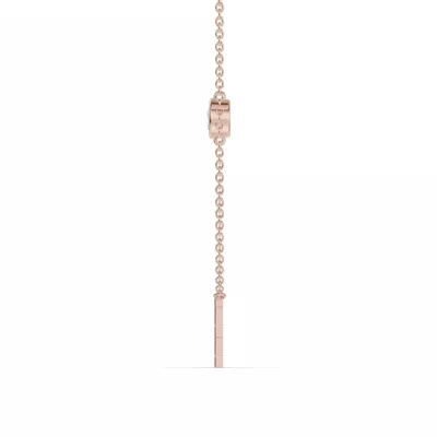 Bezel Diamond Gold Initial Necklace - E