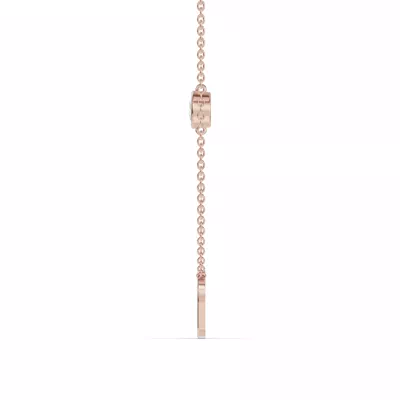 Bezel Lab Diamond Gold Initial Necklace - G