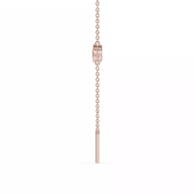 Bezel Lab Diamond Gold Initial Necklace - H