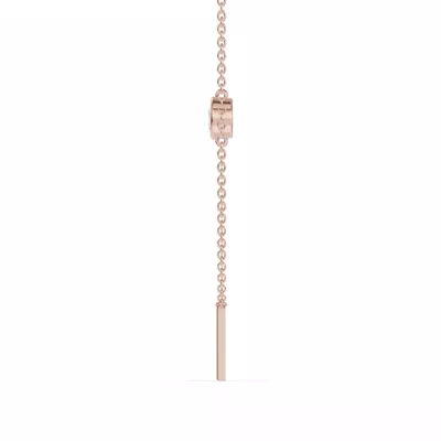 Bezel Diamond Gold Initial Necklace - I