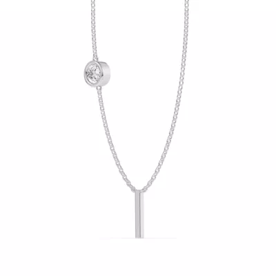 Bezel Lab Diamond Gold Initial Necklace - I