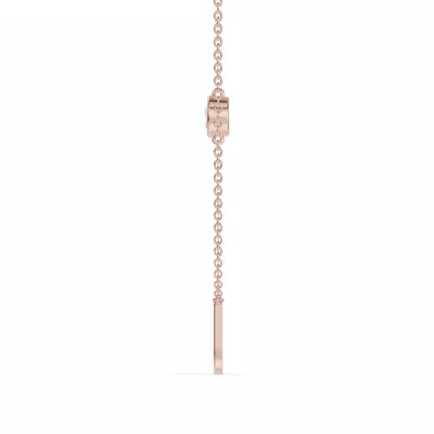 Bezel Diamond Gold Initial Necklace - J