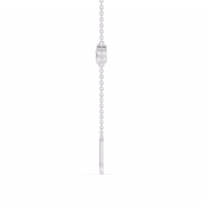 Bezel Diamond Gold Initial Necklace - J