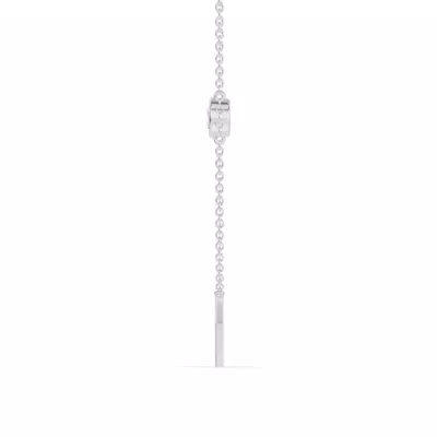 Bezel Lab Diamond Gold Initial Necklace - K