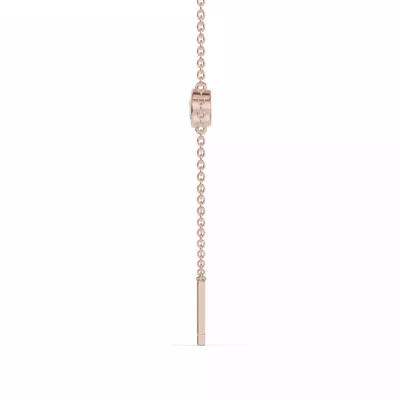 Bezel Lab Diamond Gold Initial Necklace - L