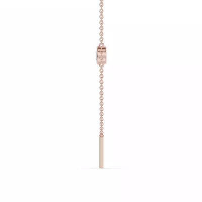 Bezel Lab Diamond Gold Initial Necklace - M
