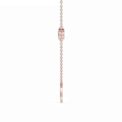 Bezel Lab Diamond Gold Initial Necklace - O