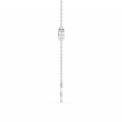 Bezel Diamond Gold Initial Necklace - O
