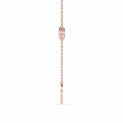 Bezel Diamond Gold Initial Necklace - P