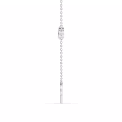 Bezel Diamond Gold Initial Necklace - P