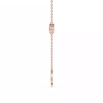 Bezel Lab Diamond Gold Initial Necklace - Q
