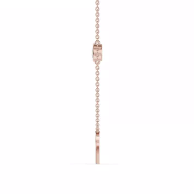 Bezel Lab Diamond Gold Initial Necklace - R