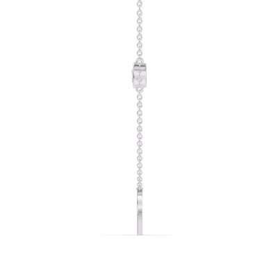 Bezel Lab Diamond Gold Initial Necklace - R