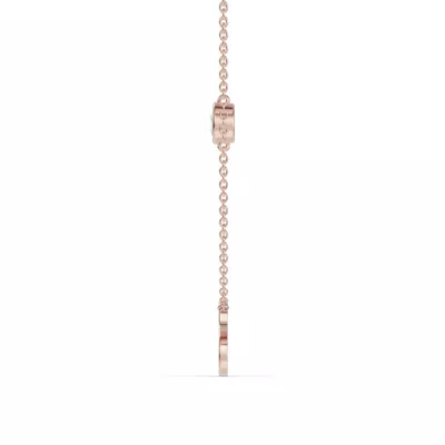 Bezel Diamond Gold Initial Necklace - S