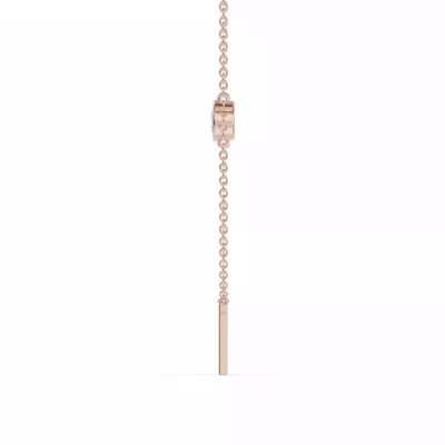 Bezel Diamond Gold Initial Necklace - T