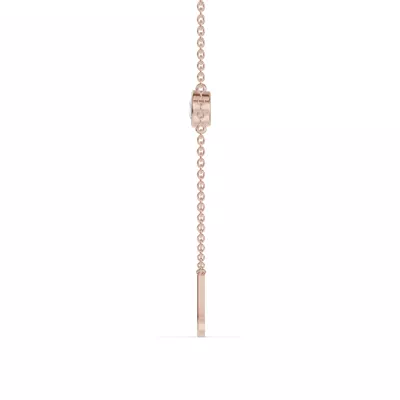 Bezel Diamond Gold Initial Necklace - U
