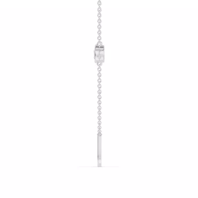 Bezel Diamond Gold Initial Necklace - U
