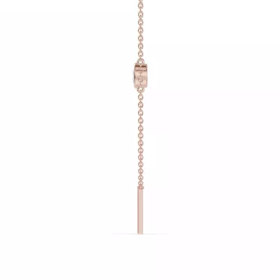 Bezel Diamond Gold Initial Necklace - V
