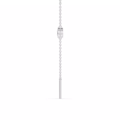 Bezel Lab Diamond Gold Initial Necklace - W