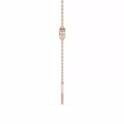 Bezel Diamond Gold Initial Necklace - X
