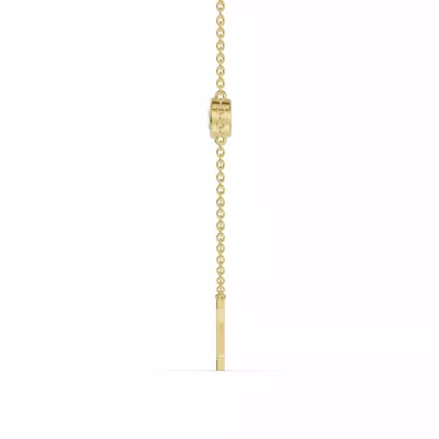 Bezel Lab Diamond Gold Initial Necklace - Z