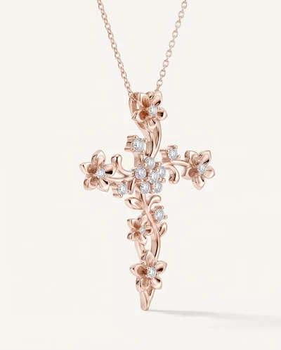 Blossom Cross Diamond Pendant